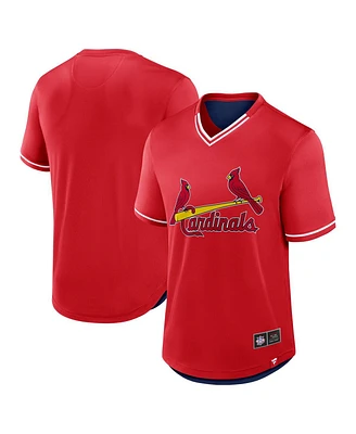 Fanatics Men's Red St. Louis Cardinals Fantastic Finish V-Neck Fashion T-Shirt