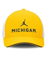 Jordan Men's Maize/White Michigan Wolverines Rise Adjustable Trucker Hat