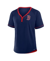 Fanatics Women's Navy Boston Red Sox League Diva Star Raglan V-Neck T-Shirt