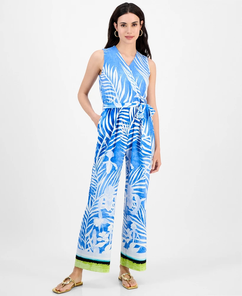 I.n.c. International Concepts Petite Printed Tie-Waist Jumpsuit, Exclusively at Macy's