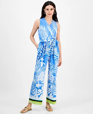 I.n.c. International Concepts Petite Printed Tie-Waist Jumpsuit, Exclusively at Macy's