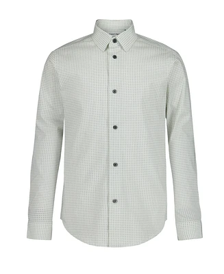 Calvin Klein Big Boys Long Sleeve Stretch Dot Floral Shirt