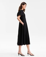 I.n.c. International Concepts Women's On/Off-The-Shoulder Puff-Sleeve Midi Dress, Exclusively at Macy's