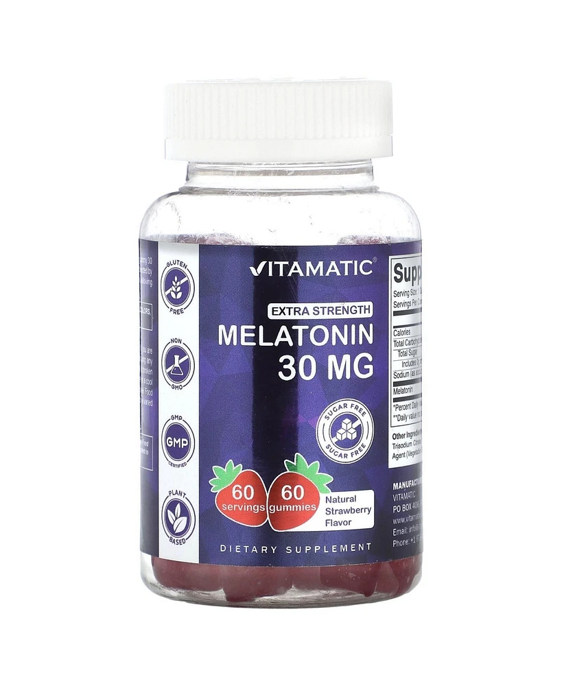 Vitamatic Sugar Free Melatonin 30mg per Gummy - 60 Servings - 60 Vegetarian Gummies