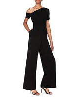 White Tie by Shani Women's Crystal-Bow One-Shoulder Wide-Leg Jumpsuit