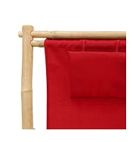 Deck Chair Bamboo and Canvas Red
