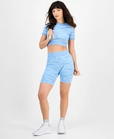 Id Ideology Women's Printed Seamless Bike Shorts, Exclusively at Macy's