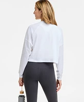 Id Ideology Women's Distressed Long-Sleeve Cropped Top, Exclusively at Macy's