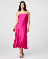 French Connection Women's Oona Satin Strapless Midi Dress