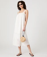 French Connection Women's Cotton Eyelet-Hem Midi Dress