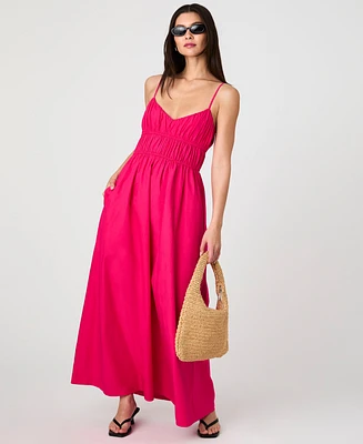 French Connection Women's Cotton Poplin Shirred Maxi Dress