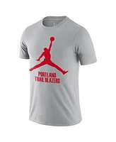 Jordan Men's Silver Portland Trail Blazers Essential Jumpman T-Shirt