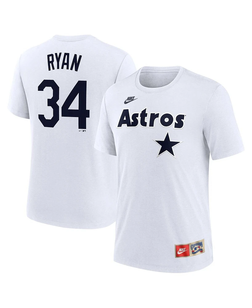 Nike Men's Nolan Ryan White Houston Astros Cooperstown Collection Name Number Tri-Blend T-Shirt