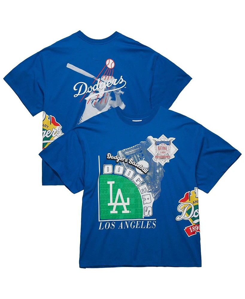 Mitchell & Ness Men's Blue Los Angeles Dodgers Cooperstown Collection Logo Blast T-Shirt