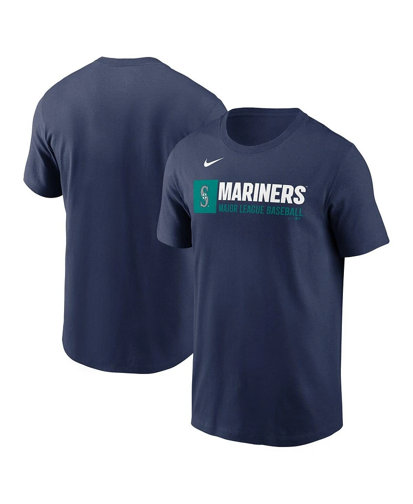 Nike Men's Navy Seattle Mariners Team Block T-Shirt