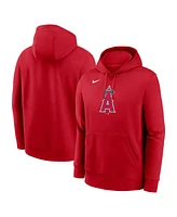 Nike Men's Red Los Angeles Angels Logo Club Fleece Pullover Hoodie