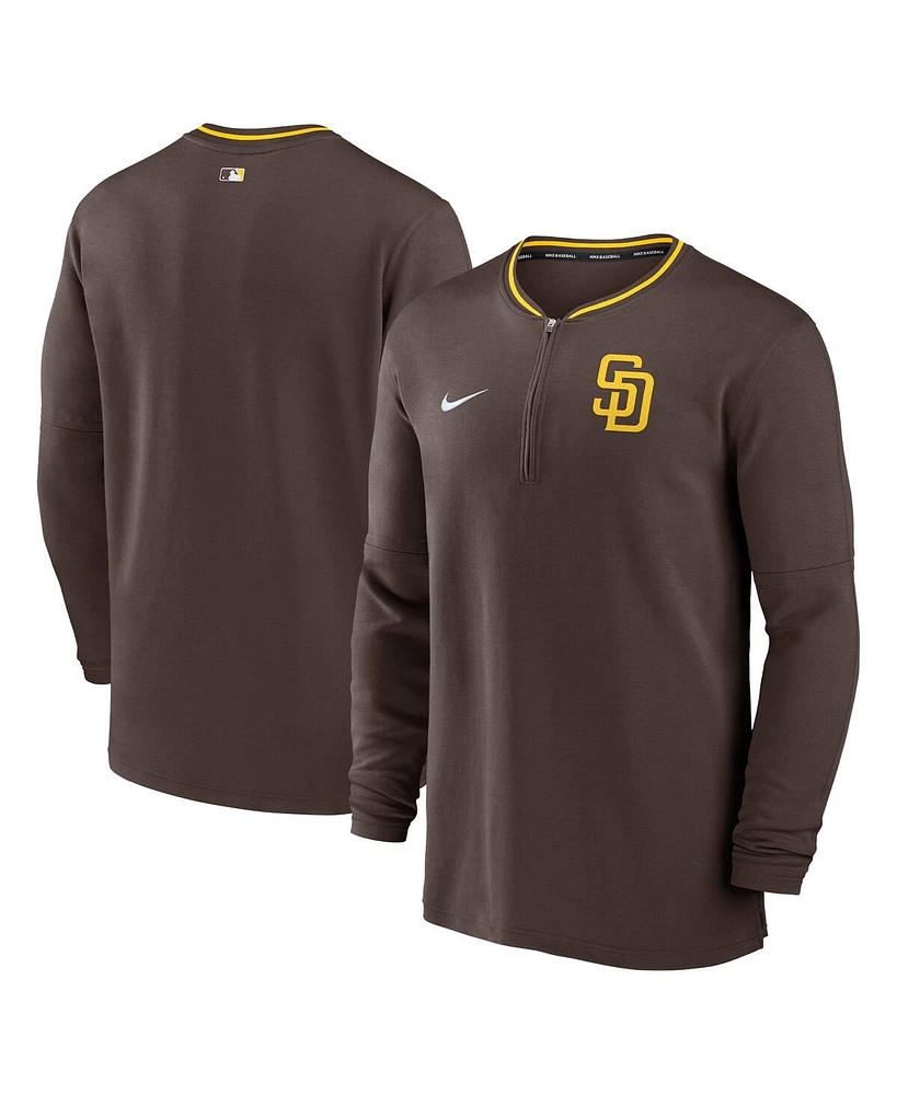 Nike Men's Brown San Diego Padres Authentic Collection Performance Half-Zip Top