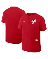 Nike Men's Red Washington Nationals Authentic Collection Raglan Short Sleeve Windshirt