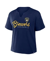 Fanatics Women's Navy Milwaukee Brewers Fan Fave Stadium Slub T-Shirt