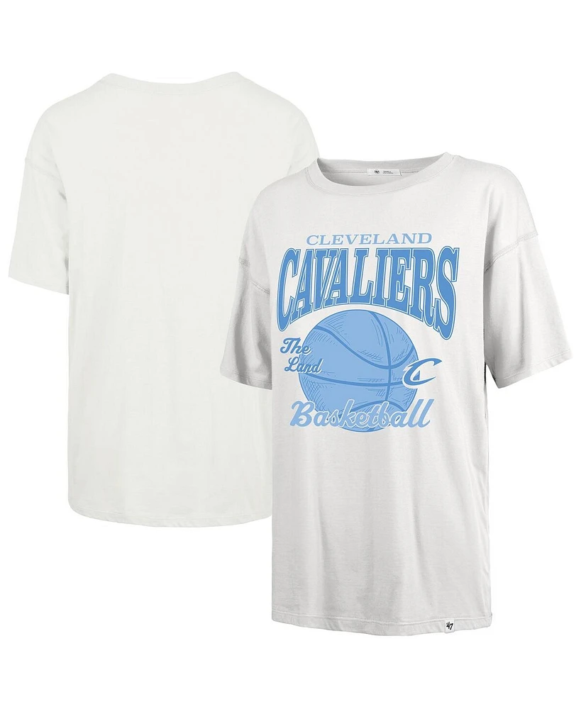 '47 Brand Women's White Cleveland Cavaliers City Edition Down Court Sadie T-Shirt