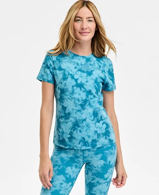 Id Ideology Women's Cotton-Blend Abstract Printed T-Shirt, Exclusively at Macy's
