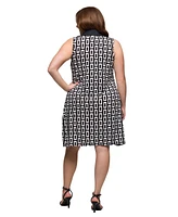 24seven Comfort Apparel Plus Sleeveless Collared Mini Dress