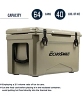 EchoSmile 25/30/35/40 Quart Rotomolded Cooler, 5 Days Protale Ice Cooler, Ice Chest Suit for Bbq, Camping, Pincnic, and Other Outdoor Activities