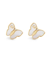 Coach Signature Mother of Pearl Butterfly Stud Earrings