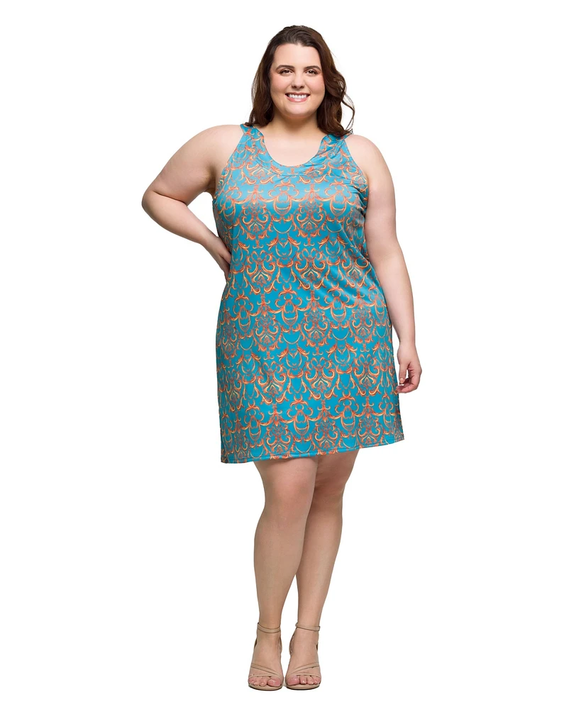 24seven Comfort Apparel Plus Sleeveless Knee Length Shift Dress