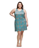 24seven Comfort Apparel Plus Sleeveless Knee Length Shift Dress