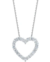 Diamond Heart Pendant Necklace (1 ct. t.w.) in 14k White Gold, 16" + 2" extender