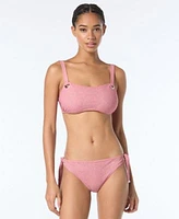 Michael Michael Kors Grommet Trim Bikini Top High Leg Side Tie Bottoms