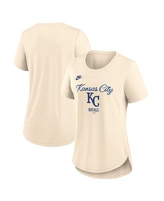 Nike Women's Natural Kansas City Royals Cooperstown Collection Tri-Blend T-Shirt