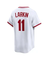 Nike Men's Barry Larkin White Cincinnati Reds Throwback Cooperstown Collection Limited Jersey