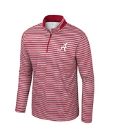 Colosseum Men's Crimson Alabama Tide Striped Quarter-Zip Top