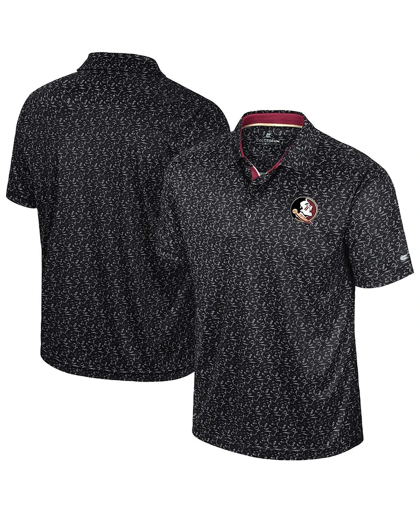 Colosseum Men's Black Florida State Seminoles Sublimated Golf Polo Shirt