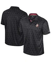 Colosseum Men's Black Florida State Seminoles Sublimated Golf Polo Shirt