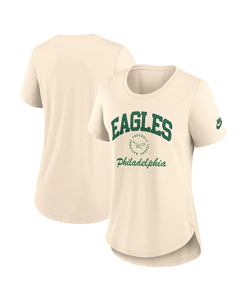 Nike Women's Natural Philadelphia Eagles Rewind Tri-Blend T-Shirt