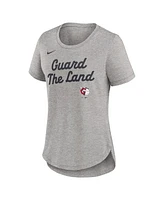 Nike Women's Heather Gray Cleveland Guardians Script Tri-Blend T-Shirt