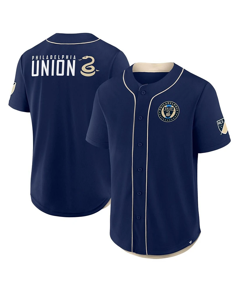 Fanatics Men's Navy Philadelphia Union Injury Time Baseball Jersey