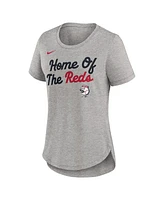 Nike Women's Heather Gray Cincinnati Reds Script Tri-Blend T-Shirt