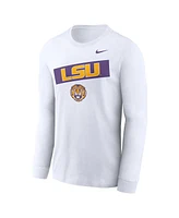 Nike Men's White Lsu Tigers Two-Hit Classic Location Long Sleeve T-Shirt