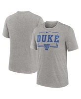 Nike Men's Heather Gray Duke Blue Devils Campus Local Tri-Blend T-Shirt
