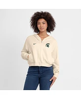 Nike Women's Cream Michigan State Spartans Chill Midi Full-Zip Hoodie