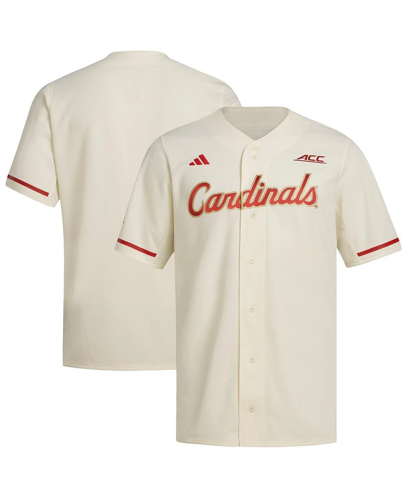 Adidas Men's Cream Louisville Cardinals Replica Baseball Jersey