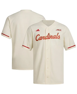 Adidas Men's Cream Louisville Cardinals Replica Baseball Jersey