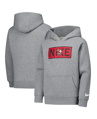 Nike 3BRAND by Russell Wilson Big Boys and Girls Gray Plate Logo Raglan Pullover Hoodie