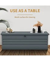 Mondawe 100 Gallon Resin Outdoor Deck Box Waterproof, Plastic Patio Storage with Side Handles