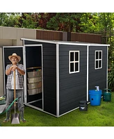 Mondawe 8x4ft Outdoor Storage Shed with Floor and 2 Windows