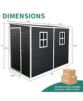 Mondawe 8x4ft Outdoor Storage Shed with Floor and 2 Windows